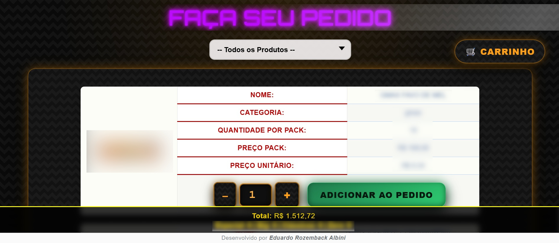 sistema de pedidos online
